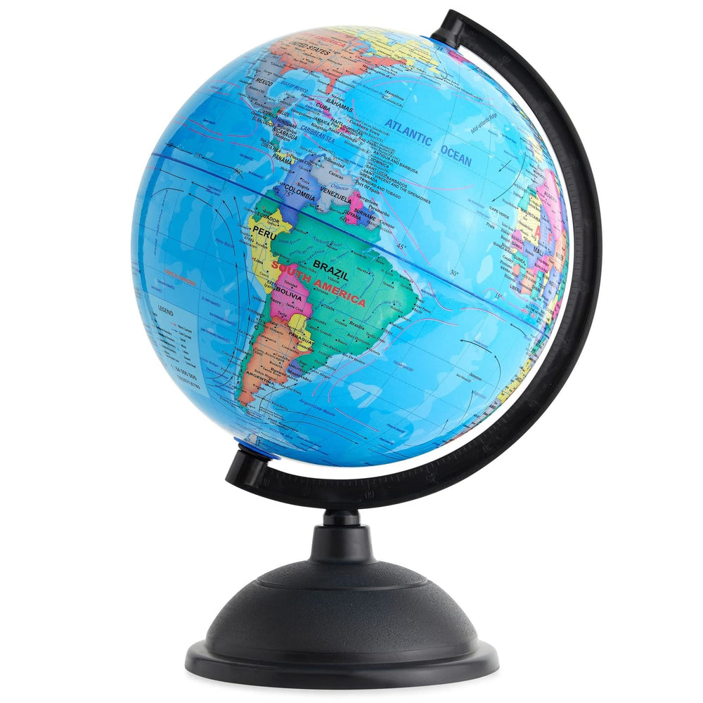 Juvale World Globe for Kids 8-inch with colorful continents for classroom learning