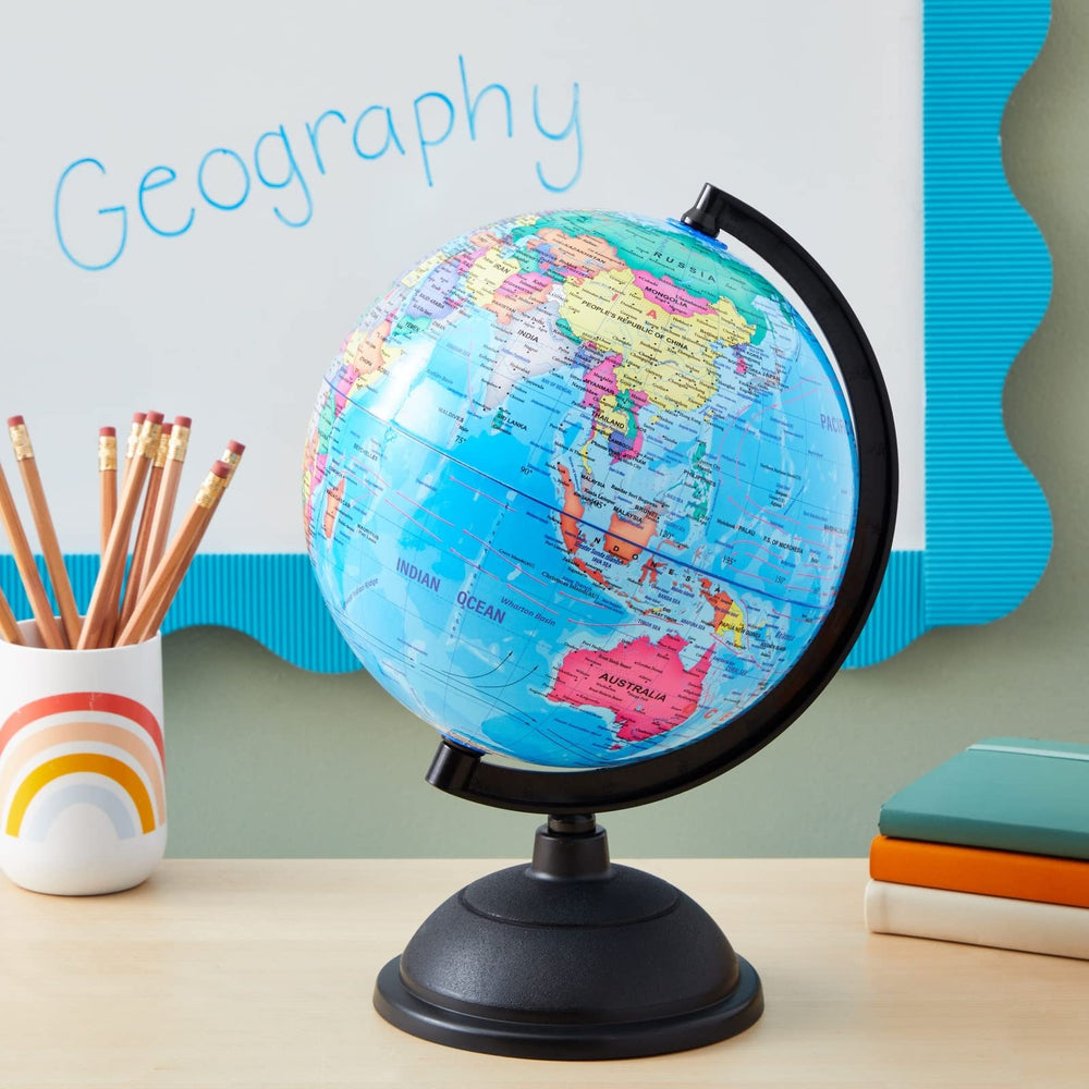 Juvale World Globe for Kids 8-inch with stand, stable desk display for study