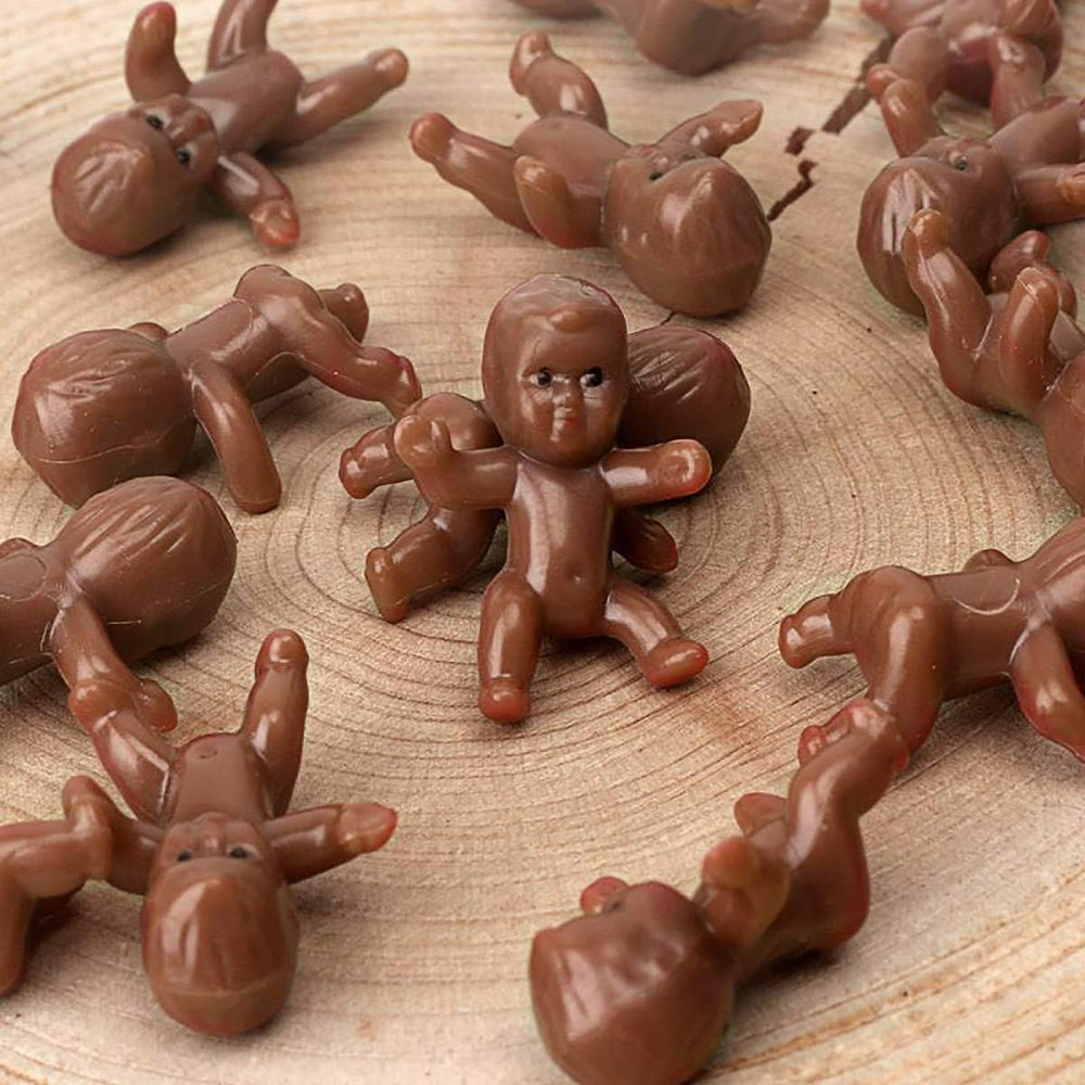 JUXINGDAZYF dark brown baby doll ideal for baby shower games.