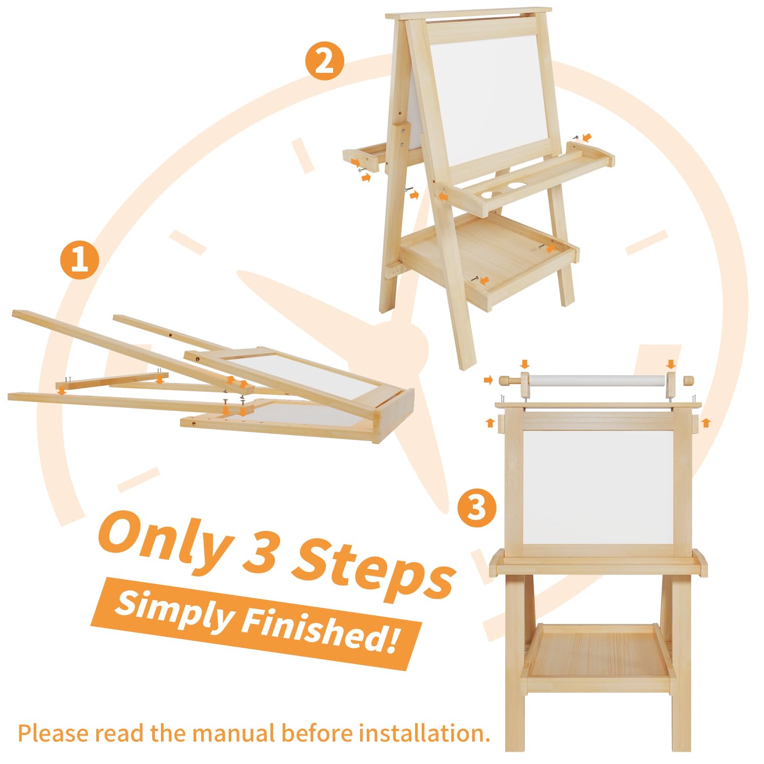 JUZBOT easel height-adjustment showing four heights for growing kids