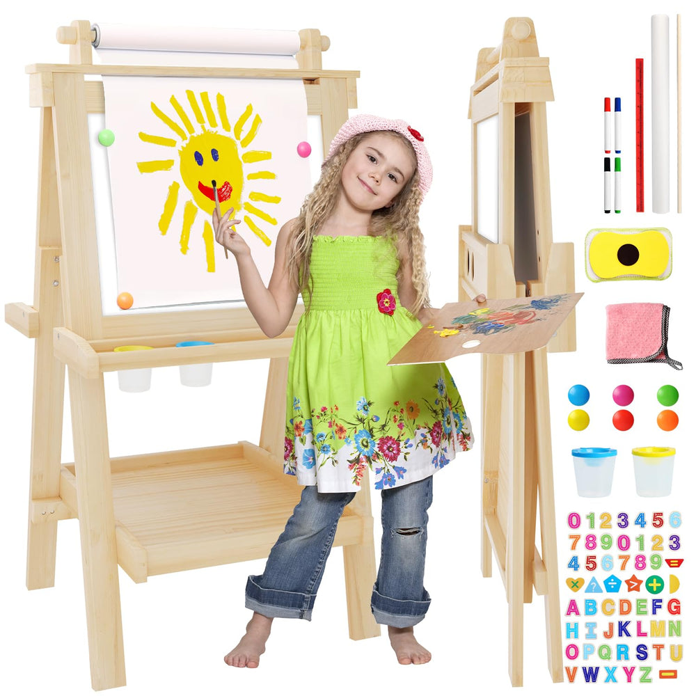 JUZBOT easel kid-friendly setup highlighting magnetic surfaces for creative play