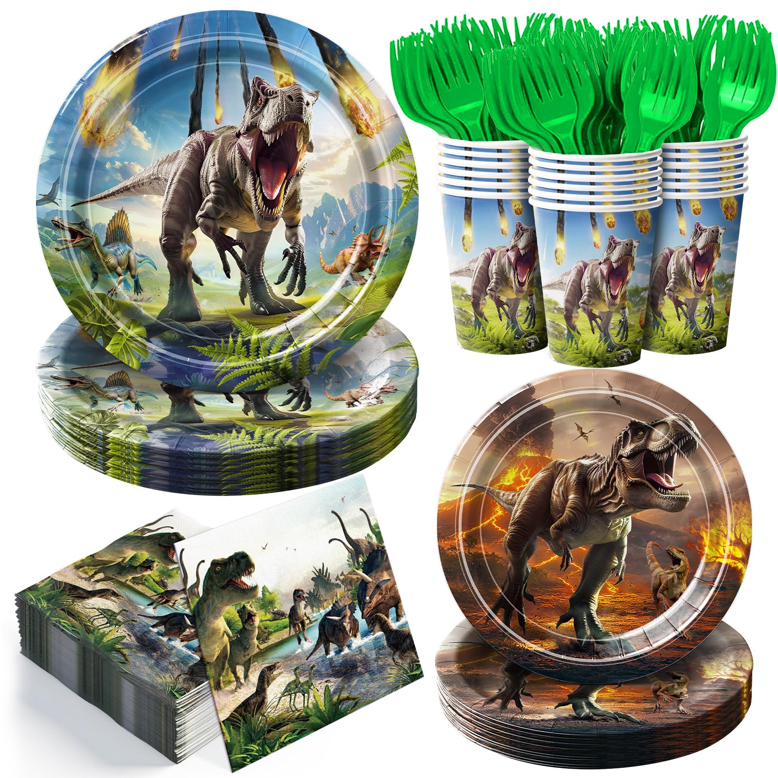 JVORFDG dinosaur 9-inch plates for sturdy party dining