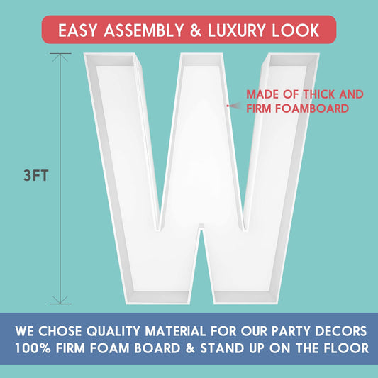 JW Passion pre-cut foam base ensures stable letters for effortless event setup