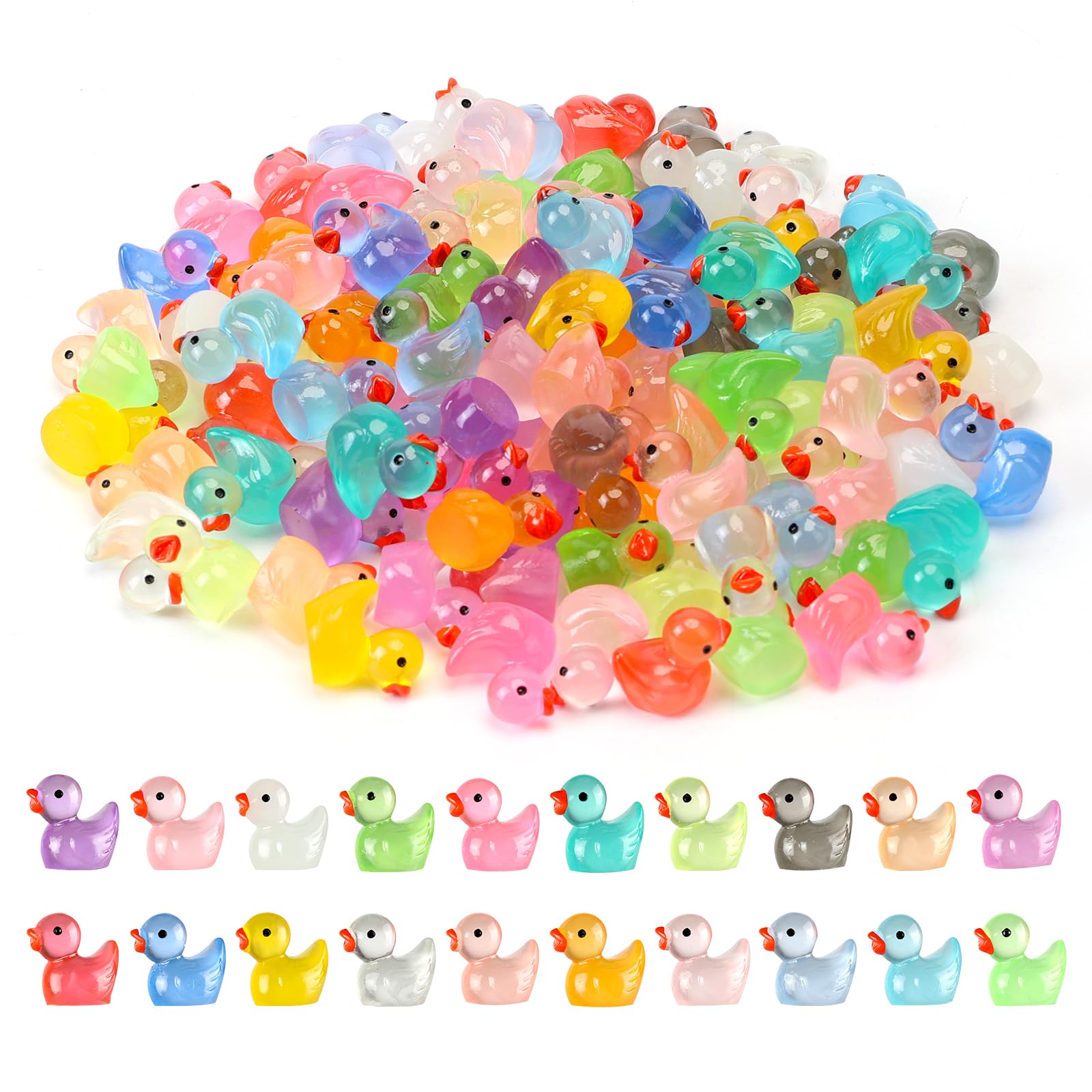 JWAJWY resin mini ducks in a box for easy gifting and organization