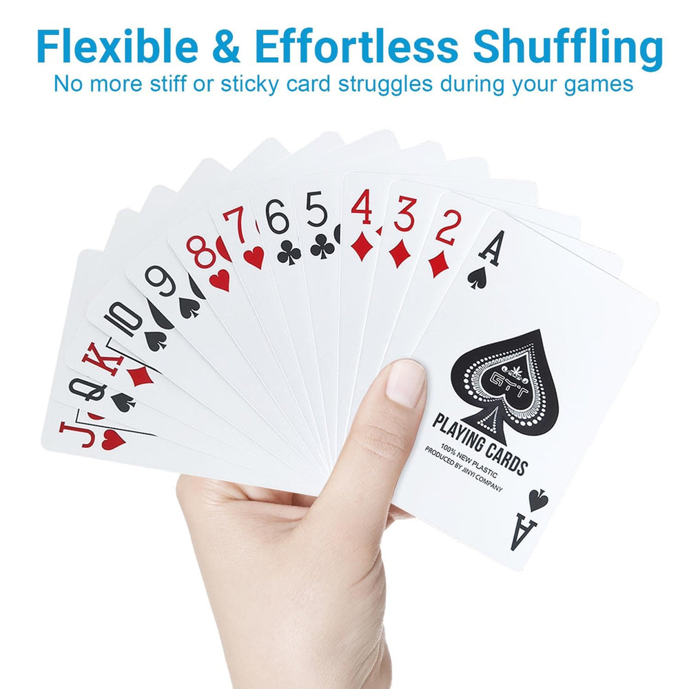JWENUPDE compact two-deck set ready for travel and on-the-go play