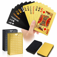 JWENUPDE gold and black diamond texture deck enhances premium poker nights