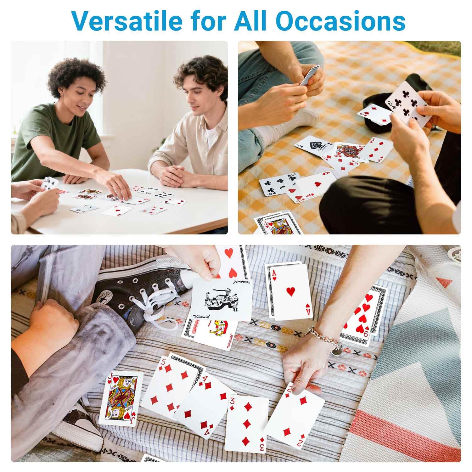 JWENUPDE hand-washable plastic cards stay durable and clean