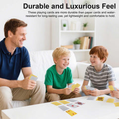 JWENUPDE cards feature matte finish and non-slip surface when wet