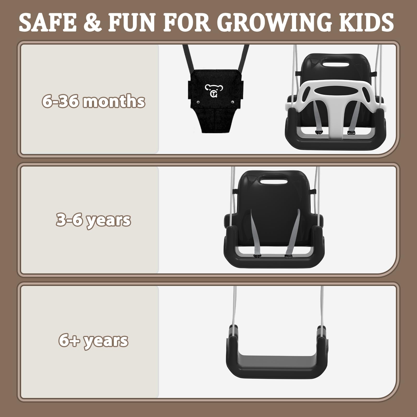 JWPEHOE foldable swing frame for compact storage