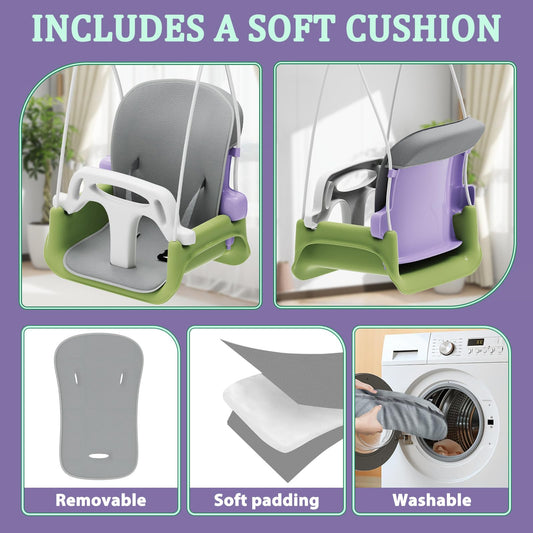 JWPEHO foldable swing frame enables easy storage after joyful play sessions.