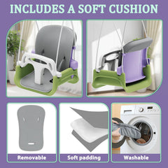 JWPEHO foldable swing frame enables easy storage after joyful play sessions.