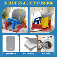 JWPEHOE toddler swing with foldable metal frame for easy storage