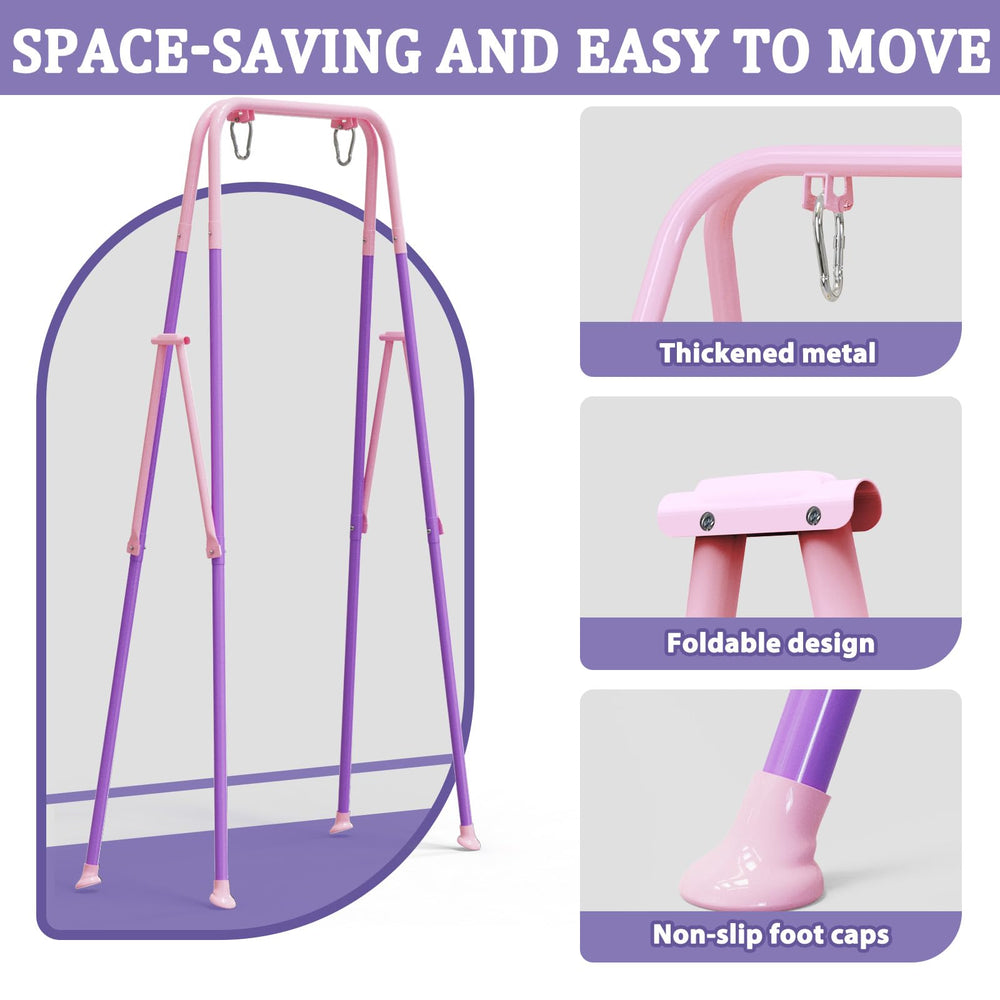 JWPEHOE pink color toddler swing adds cheerful style to any space