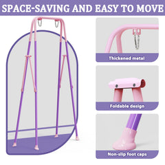 JWPEHOE pink color toddler swing adds cheerful style to any space