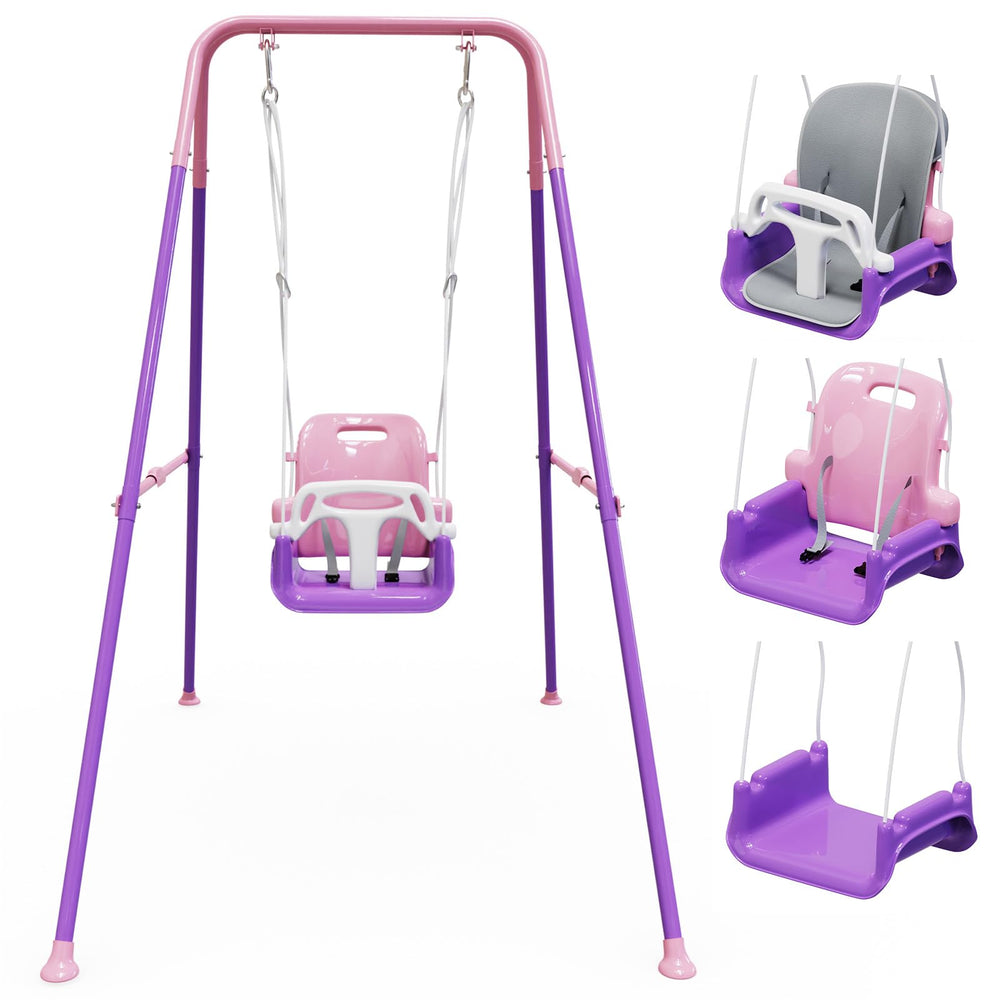 JWPEHOE toddler swing with soft cushion for cozy comfort during swings