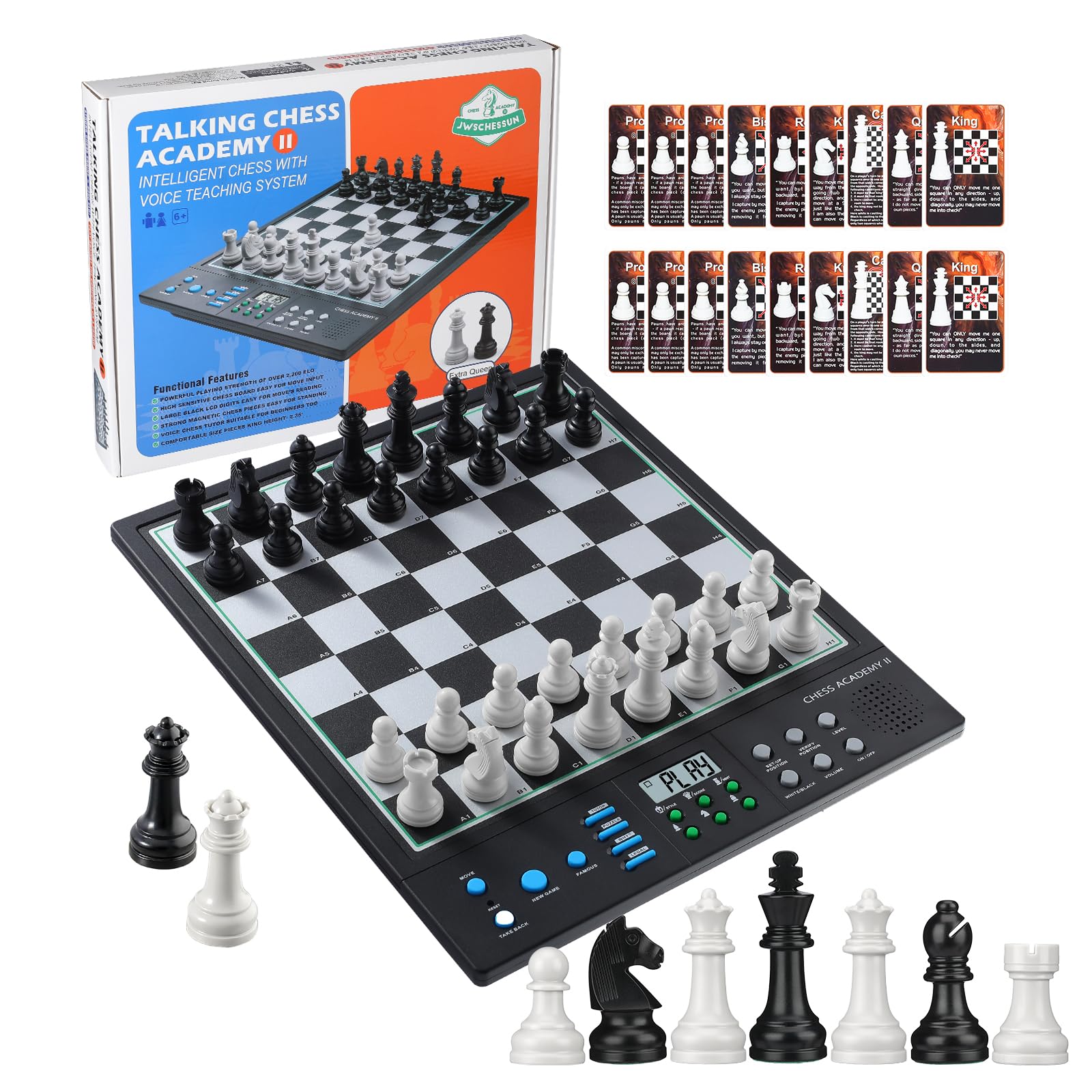 JWSCHESSSUN advanced chess board top view for clear visibility.