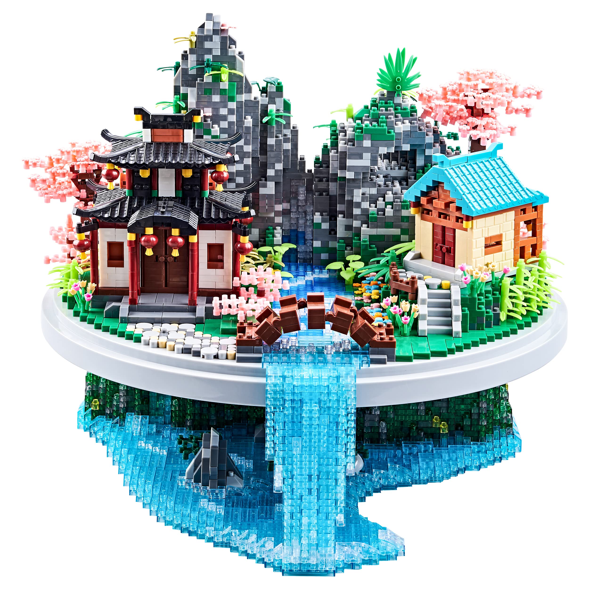 JXRLMB 7626 micro blocks peach blossom tree assembly for a detailed desk display