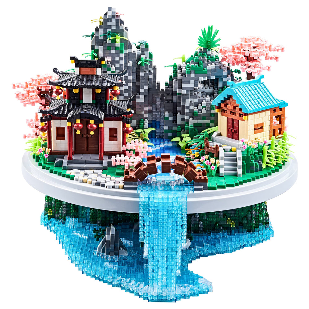 JXRLMB 7626 micro blocks peach blossom tree assembly for a detailed desk display