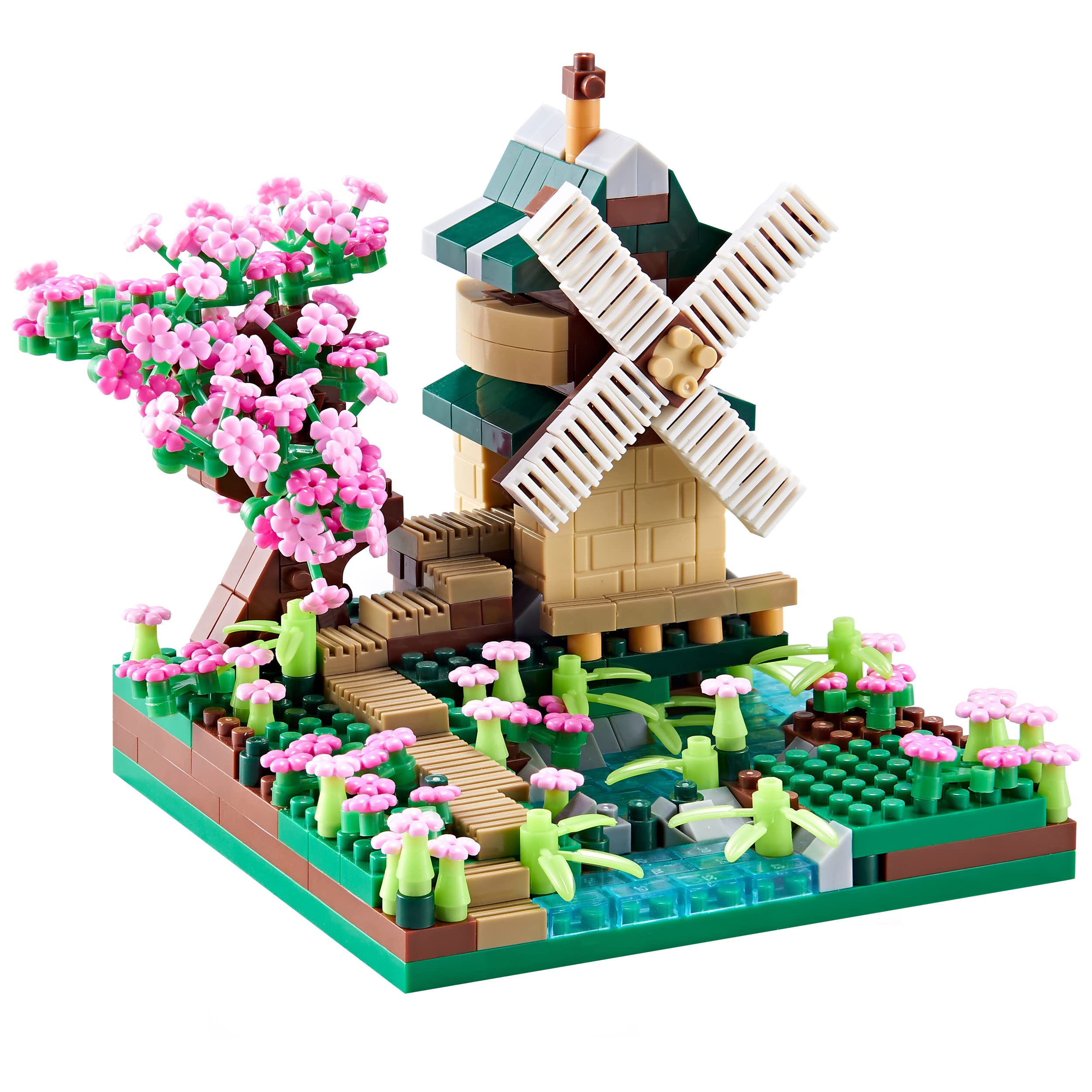 JXRLMB River Windmill mini-build close-up showing intricate details for display.
