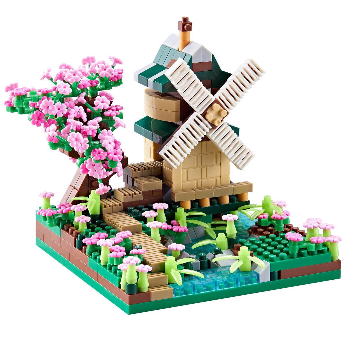 JXRLMB River Windmill mini-build close-up showing intricate details for display.