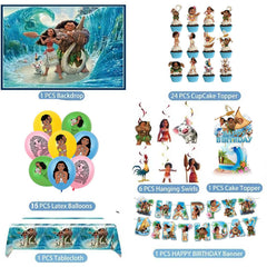 JYHFY Moana backdrop creates an immersive party focal point for photos.