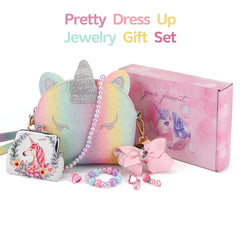 JYPS toddler purse with pink clip-on earrings, ideal for imaginative dress-up