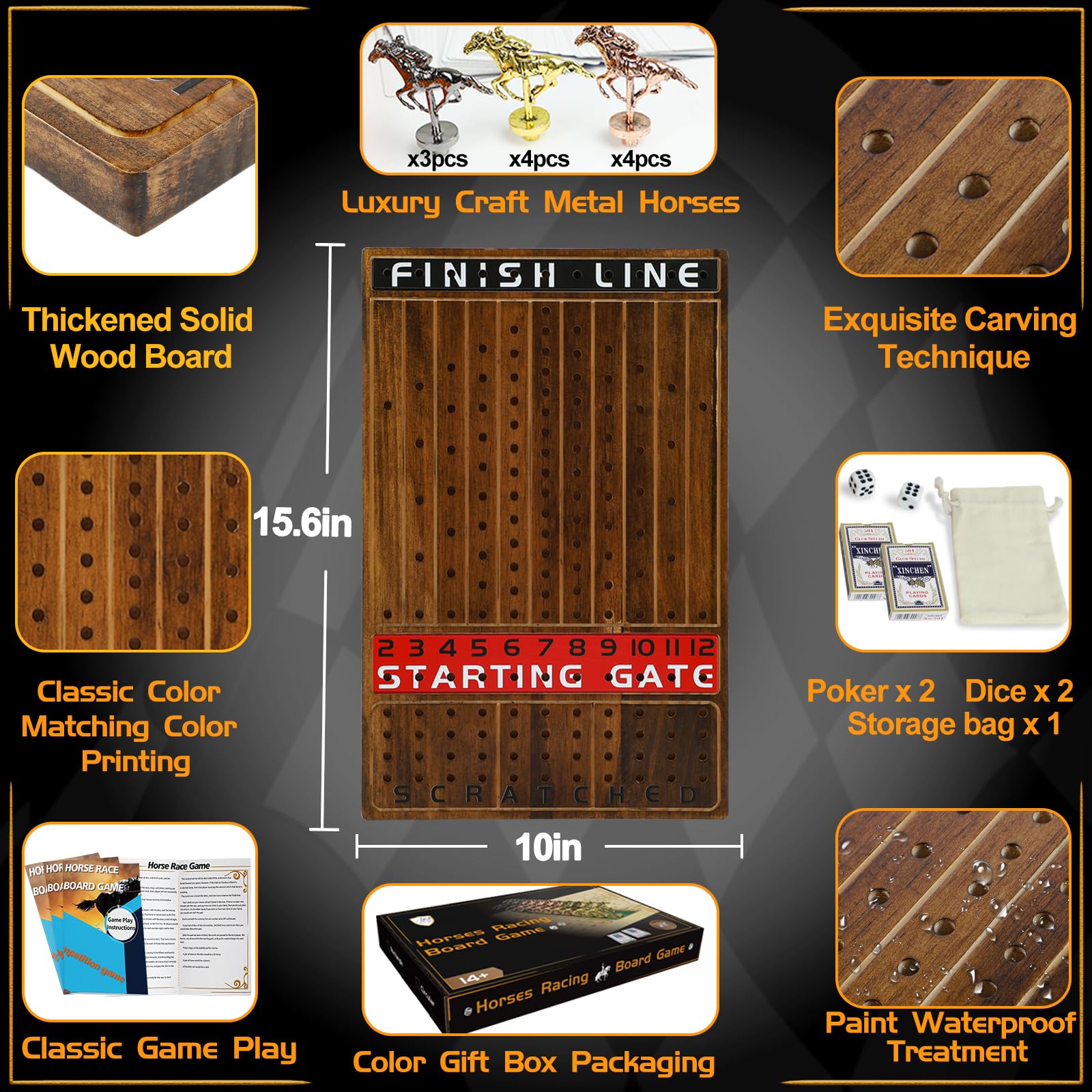 Jyquorp dice and cards enable quick, engaging turns during races.