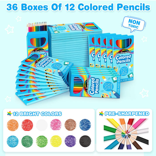 Jyusmile 36 packs of 12 colors bulk set for group projects and school use.