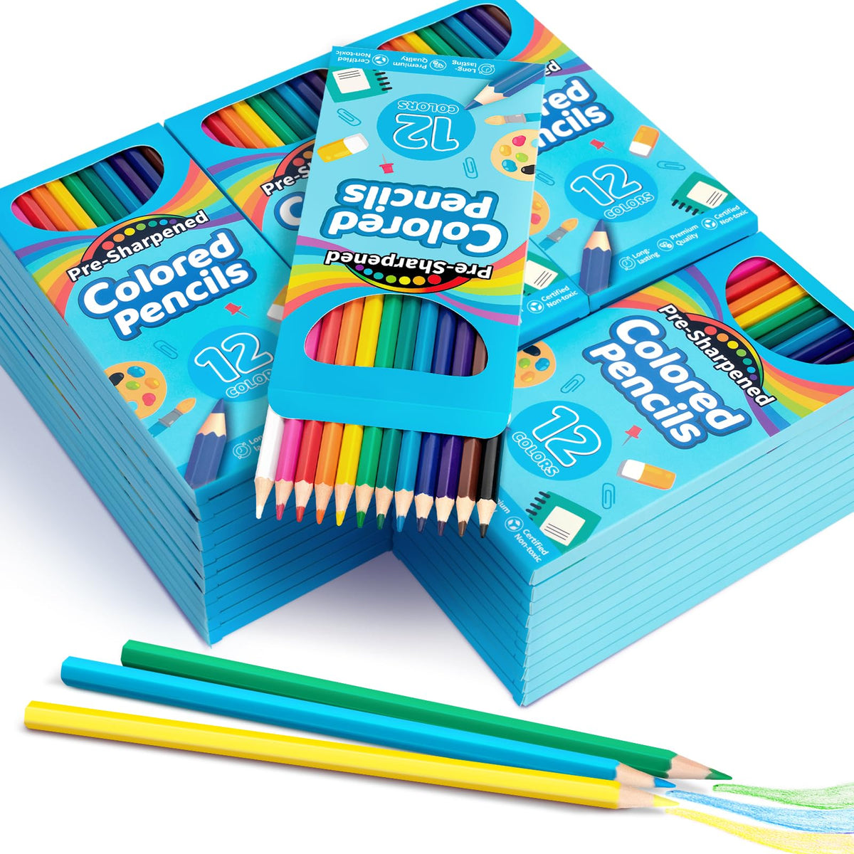 Jyusmile 432-count colored pencils bulk box offers classroom-ready color variety for versatile art projects.
