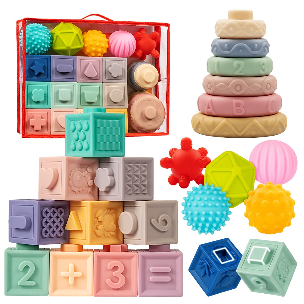 Jyusmile blocks for stacking boost fine motor skills and color recognition.