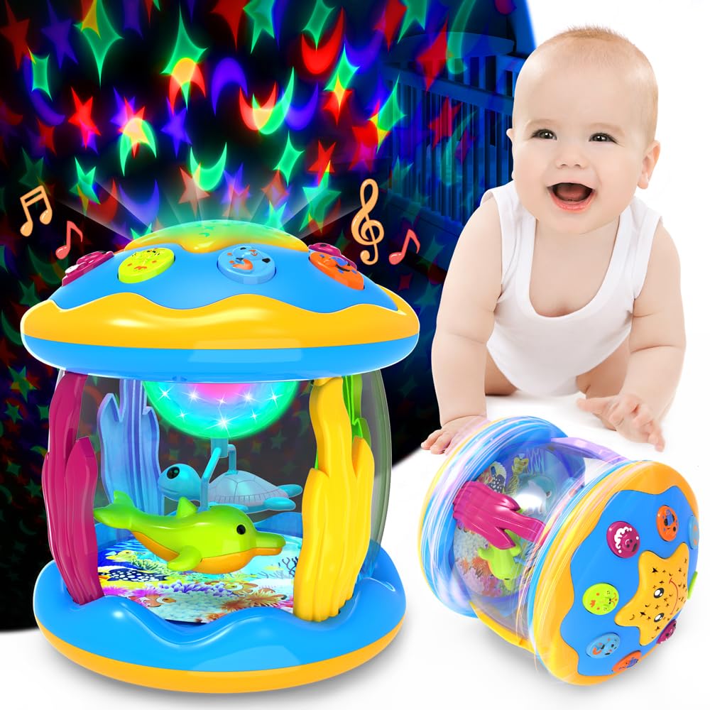 Jyusmile musical projector front view for engaging baby entertainment and relaxation.