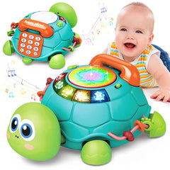 Jyusmile baby turtle toy with light-up movement boosts visual exploration during play