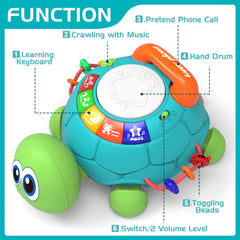 Jyusmile crawling turtle toy buttons support fine motor skill practice