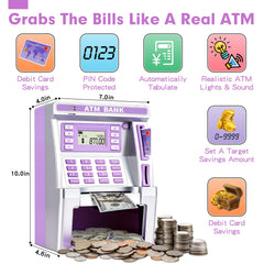 Jyusmile purple piggy ATM coin recognition updates balance with deposits