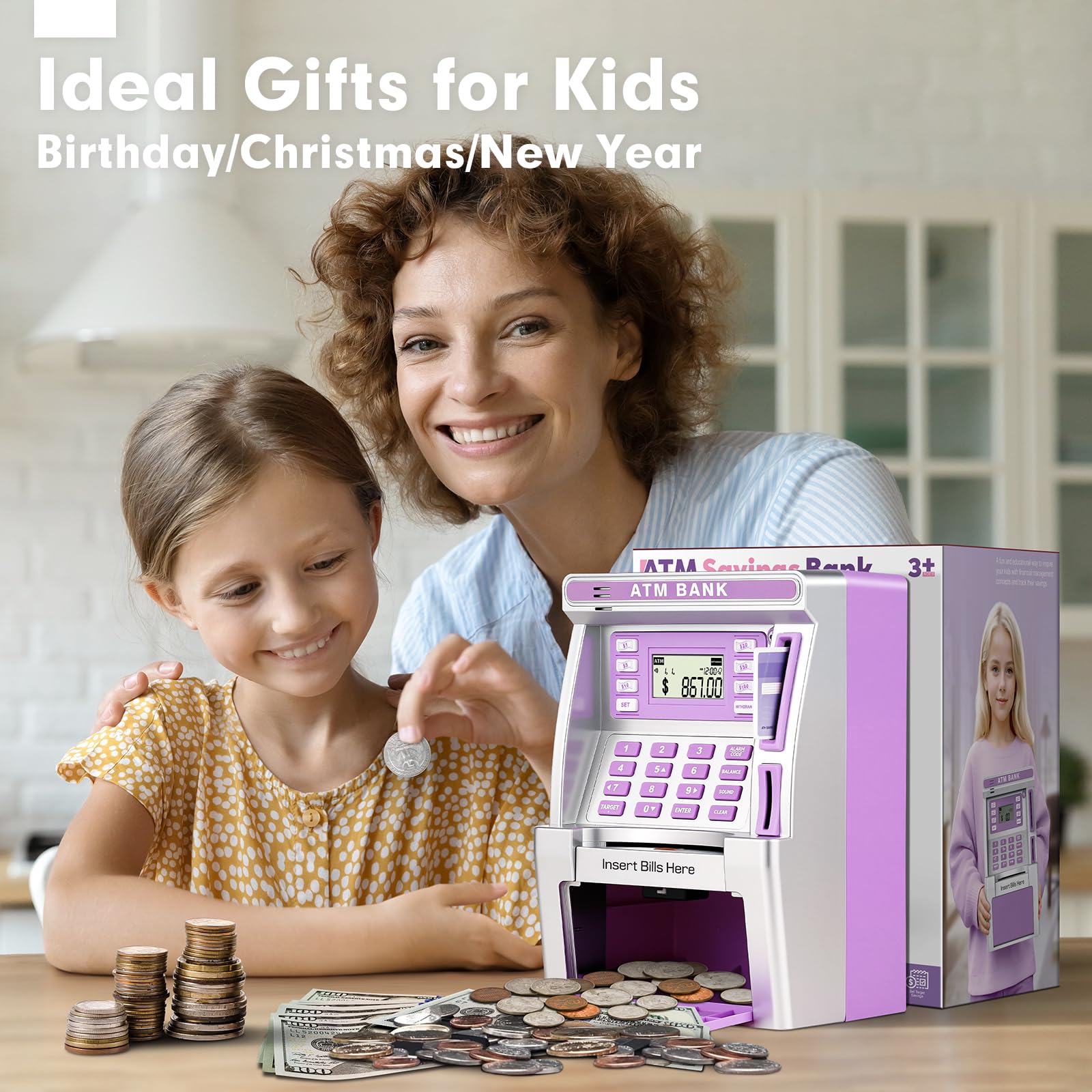 Jyusmile purple piggy ATM debit card highlights secure access to savings