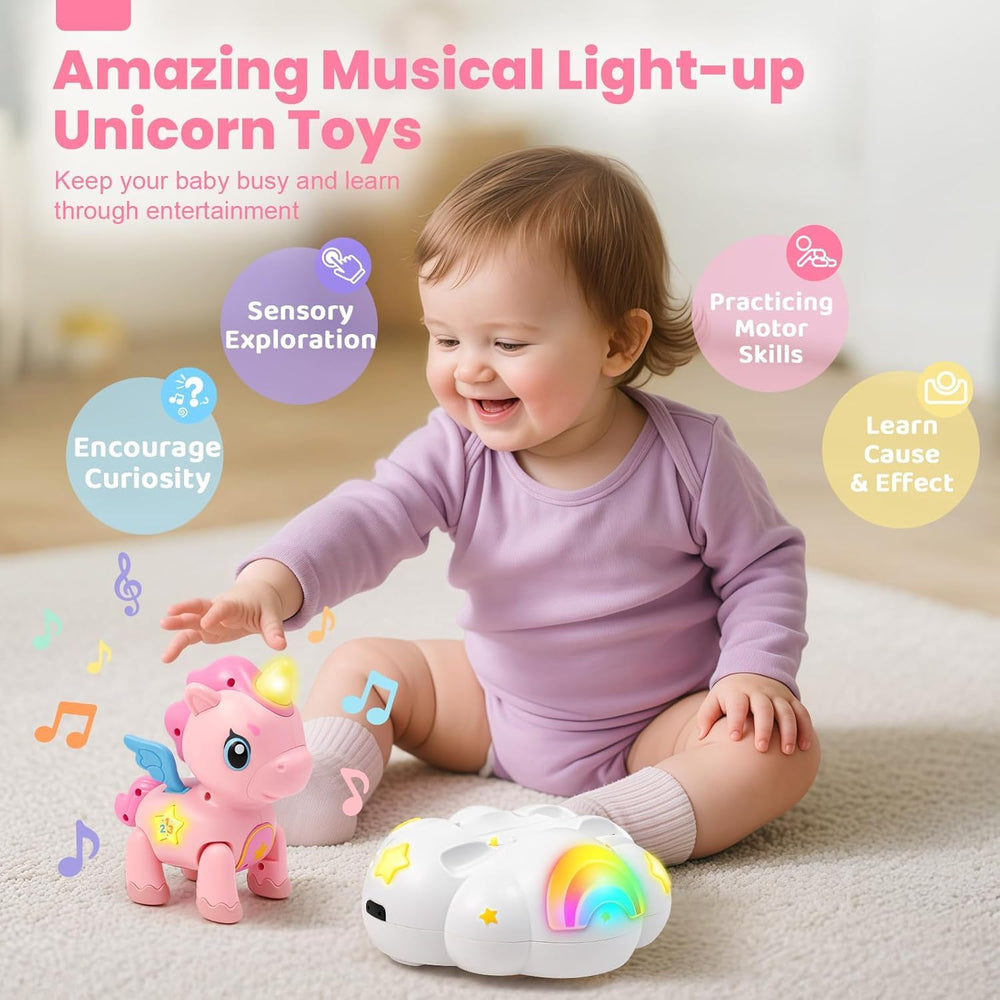 Jyusmile soft lights and songs support sensory exploration during play.