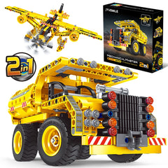 Jyusmile STEM toy 2-in-1 truck and airplane model for creative building play.