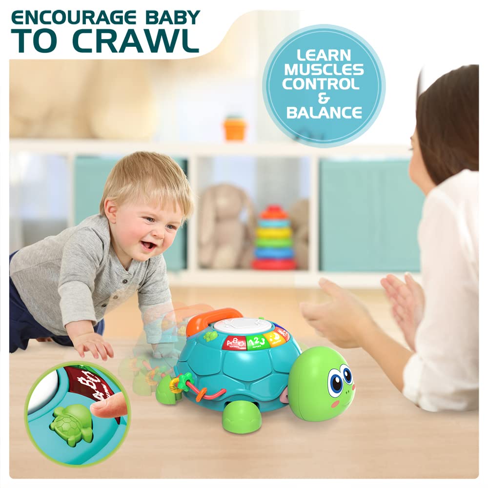 Jyusmile turtle toy music and lullabies provide soothing sensory engagement