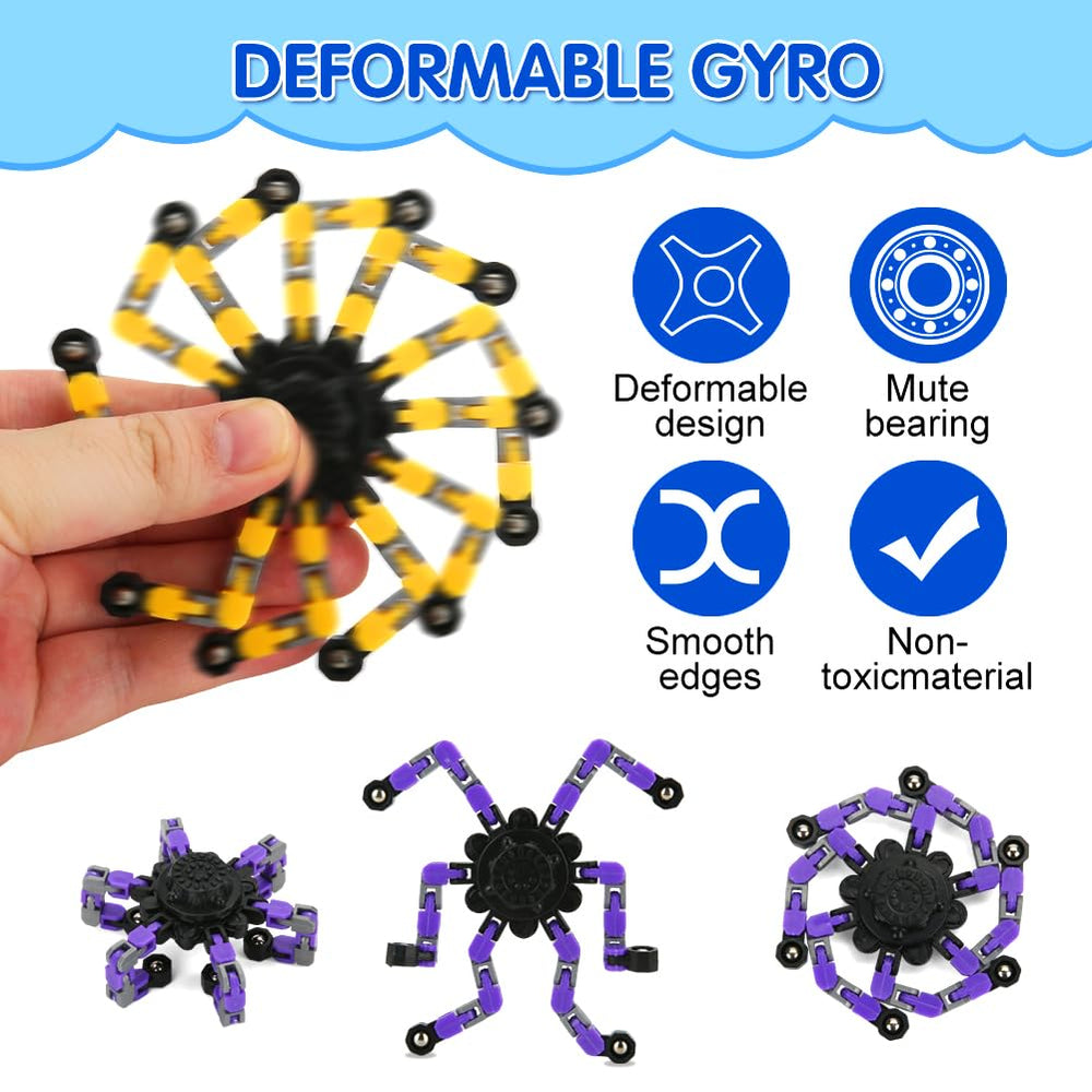 JYXT mechanical spiral gyro with smooth grip enabling quick spins and focus.