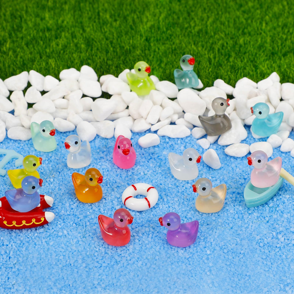 JYXT tiny resin ducks for dollhouses add whimsy and color.