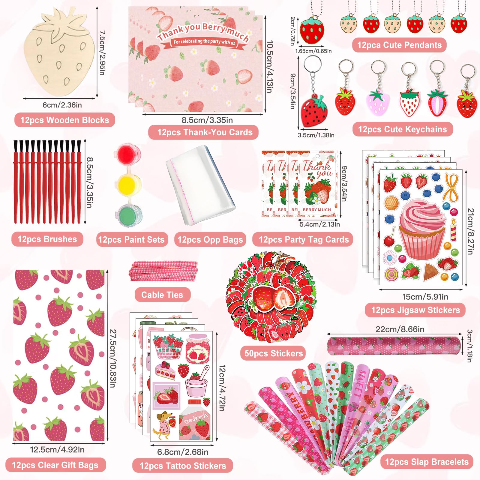 JYZXLAFF strawberry brushes and stickers for decorating crafts