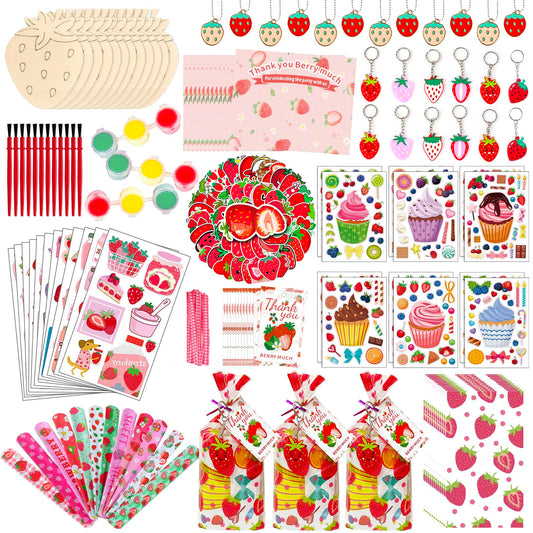 JYZXLAFF strawberry party favor kit wood painting image for kids' party activities