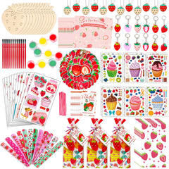 JYZXLAFF strawberry party favor kit wood painting image for kids' party activities