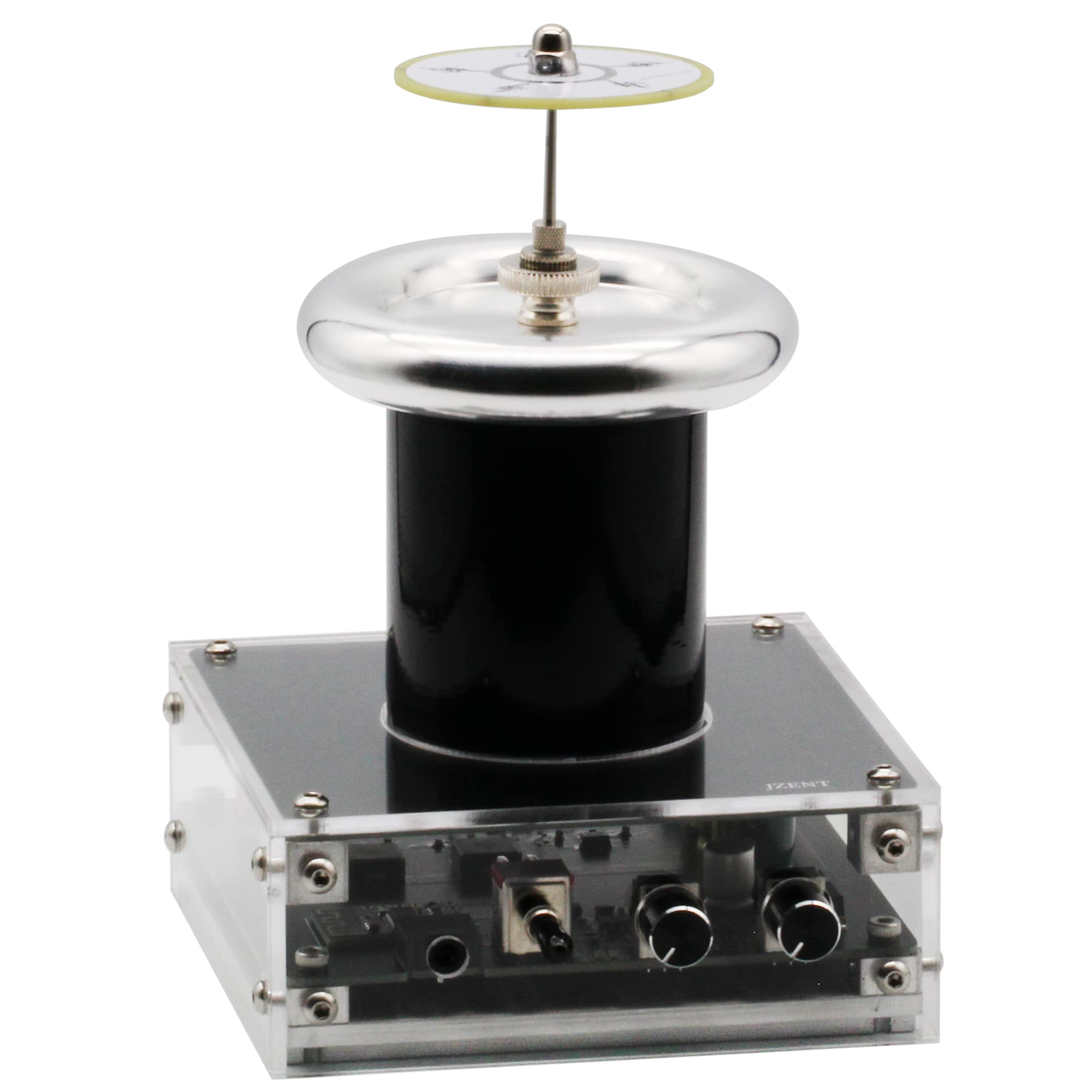 JZENT Bluetooth Music Tesla Coil round-top discharge arc display for classroom demonstrations.