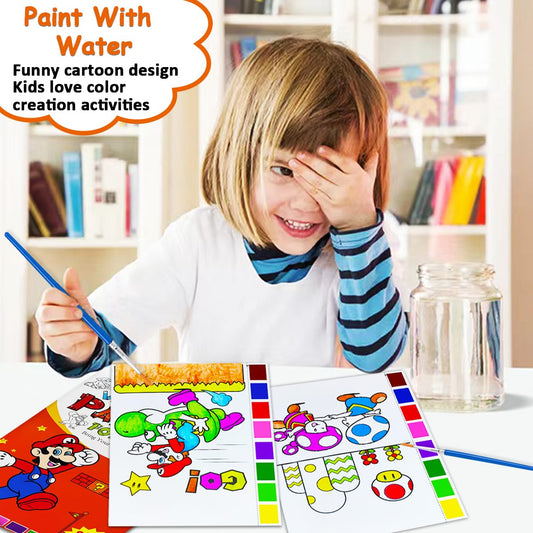 JZILU paint with water brushes enabling easy coloring for small hands