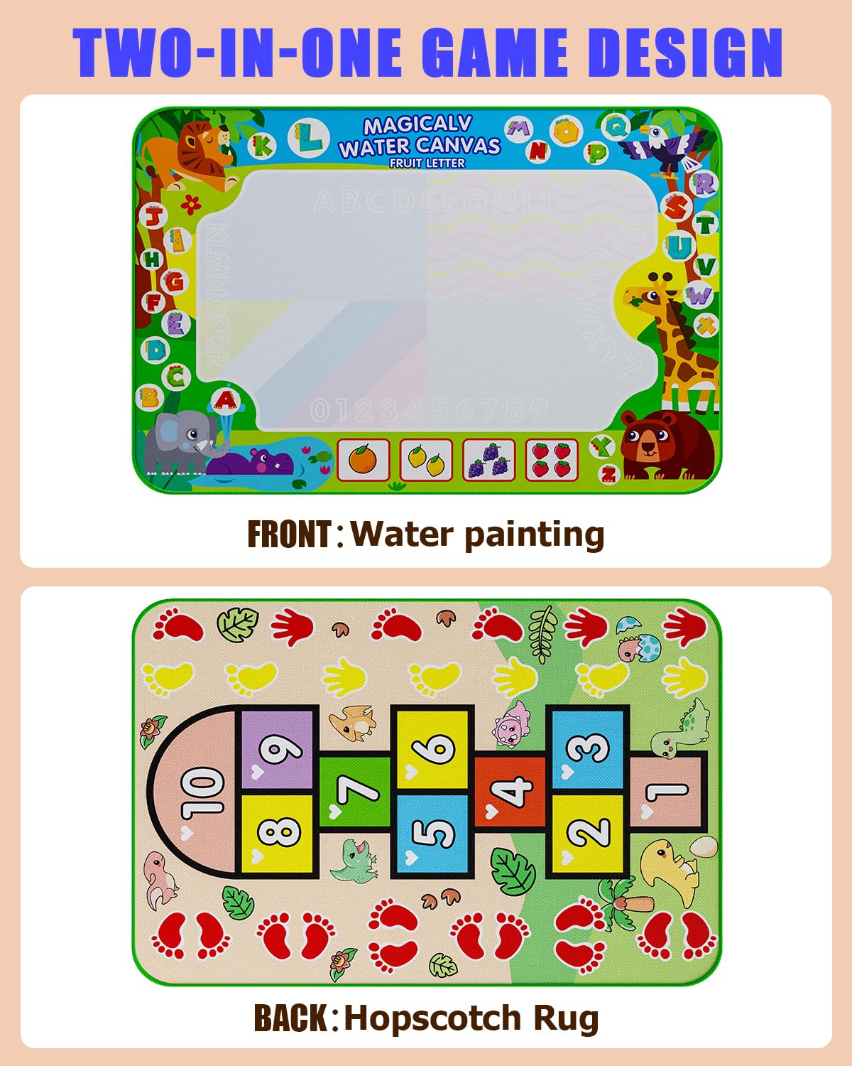JZSIJ backpack storage included with the water doodle mat for easy travel.