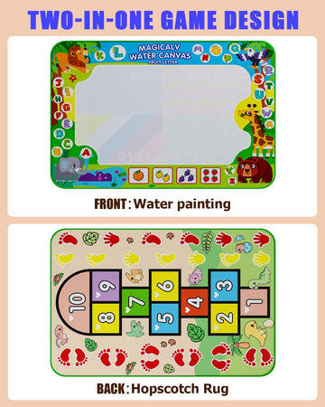 JZSIJ backpack storage included with the water doodle mat for easy travel.