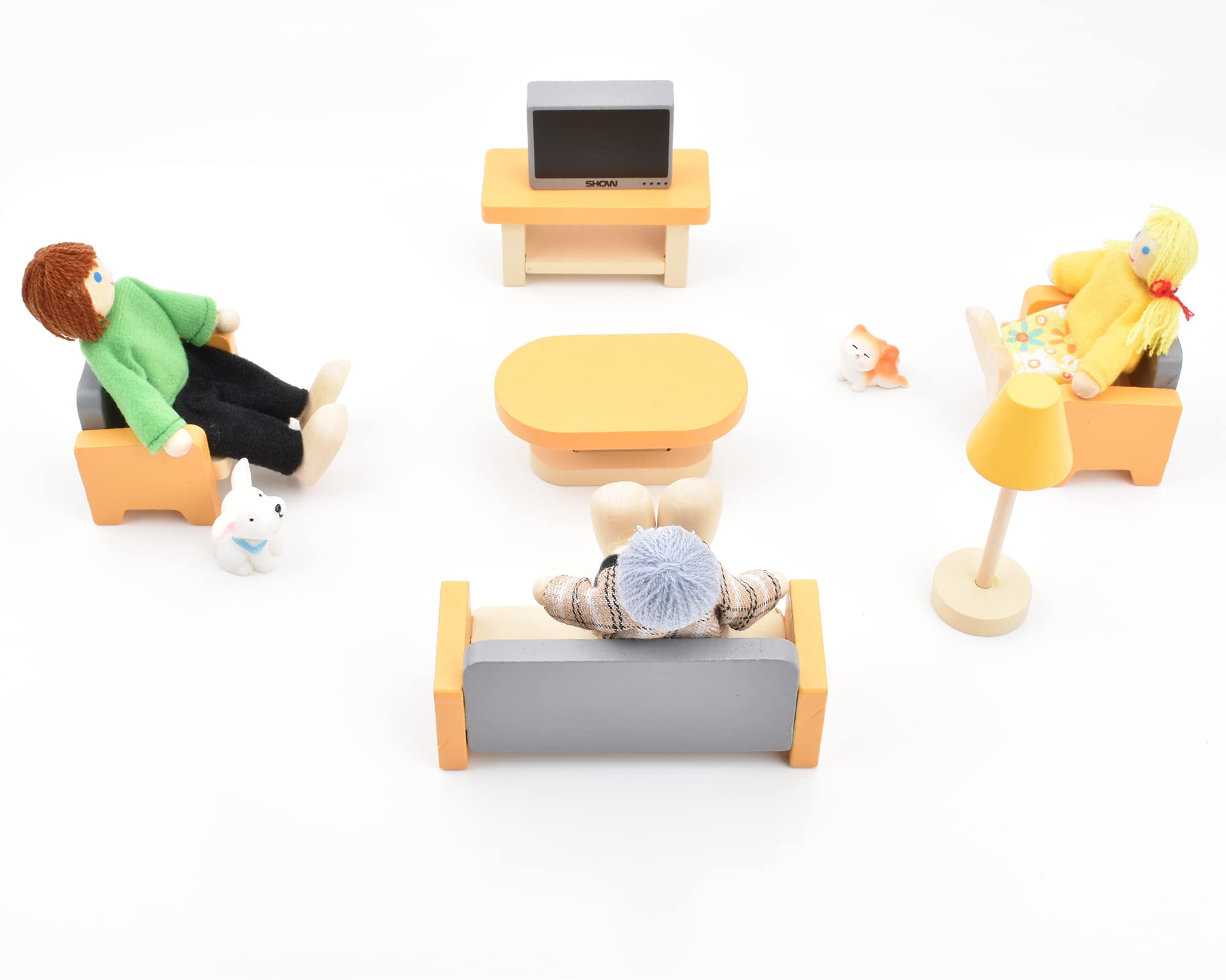 Jzszera polished wood finish adds natural warmth to pretend play environments.