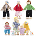Jzszera wooden doll house people with 8 miniatures for imaginative family play.