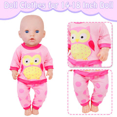 K.T. Fancy light purple smiling bunny doll clothes add cheerful charm for play.